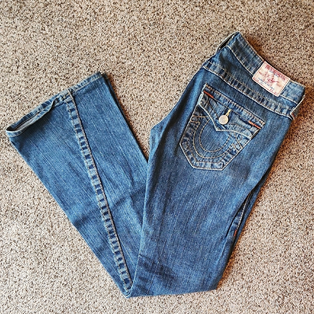True Religion | Joey Flare Blue Jeans